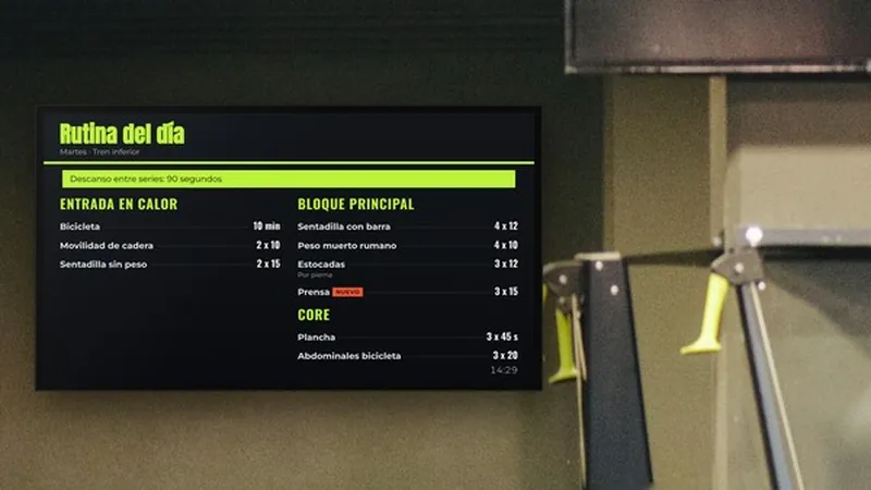 Pizarra en uso: Rutina del día